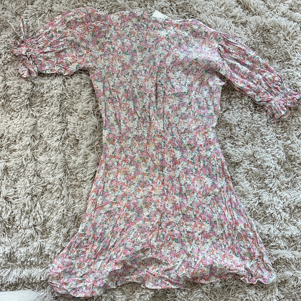 Faithfull the Brand Tonia Floral Mini Dress Pink White Size 2 NWT - Picture 7 of 8